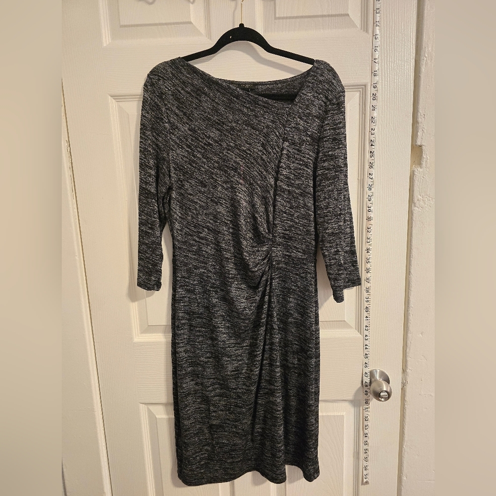 Talbots Heather Gray Knit 3/4 Sleave Dress